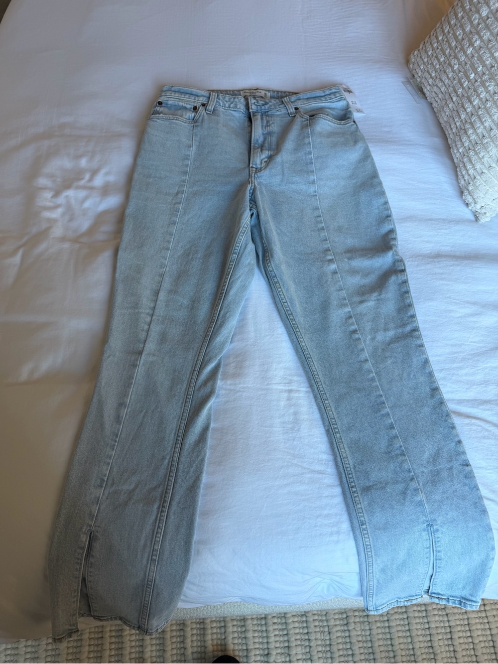 NWT Abercrombie Curve Love The Skinny High Rise Jeans 30R Slit Hem